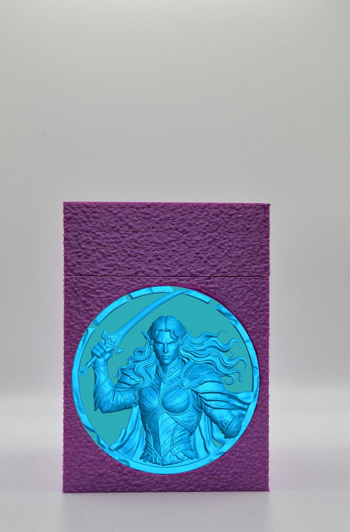 Elvish Warrior Card Box — Purple