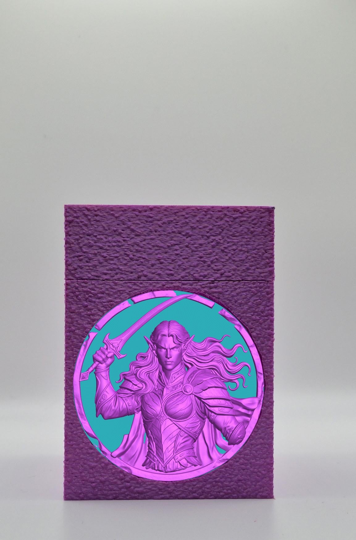 Elvish Warrior Card Box — Purple