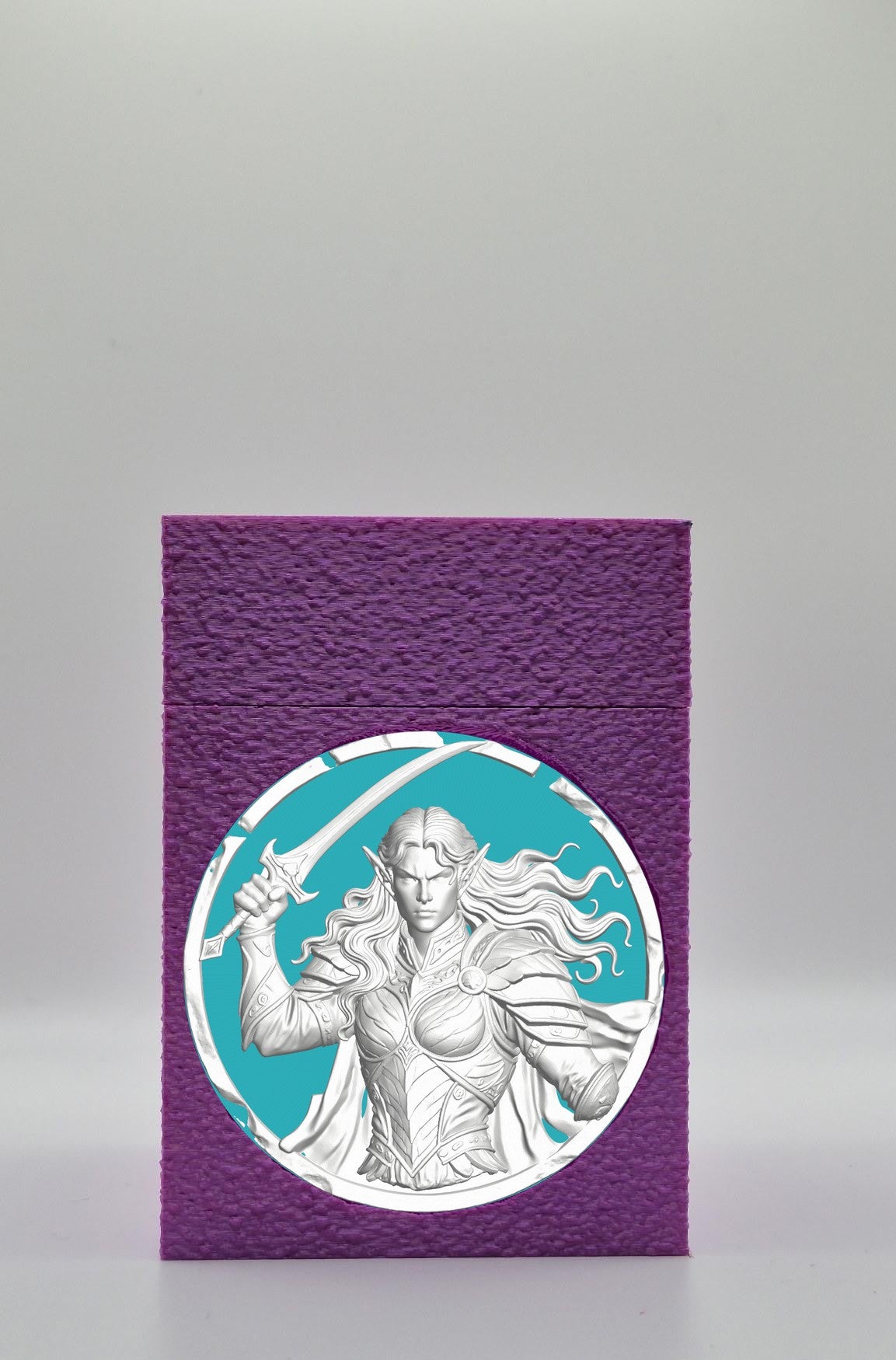 Elvish Warrior Card Box — Purple