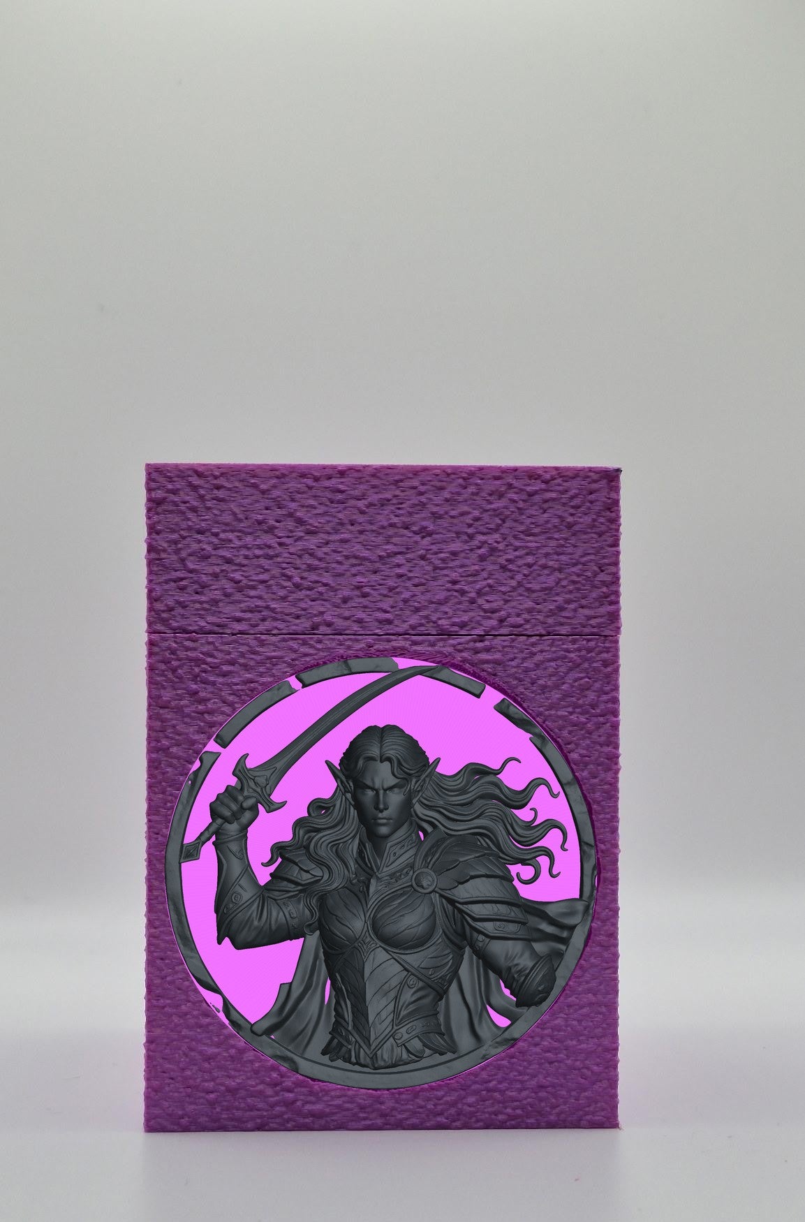 Elvish Warrior Card Box — Purple