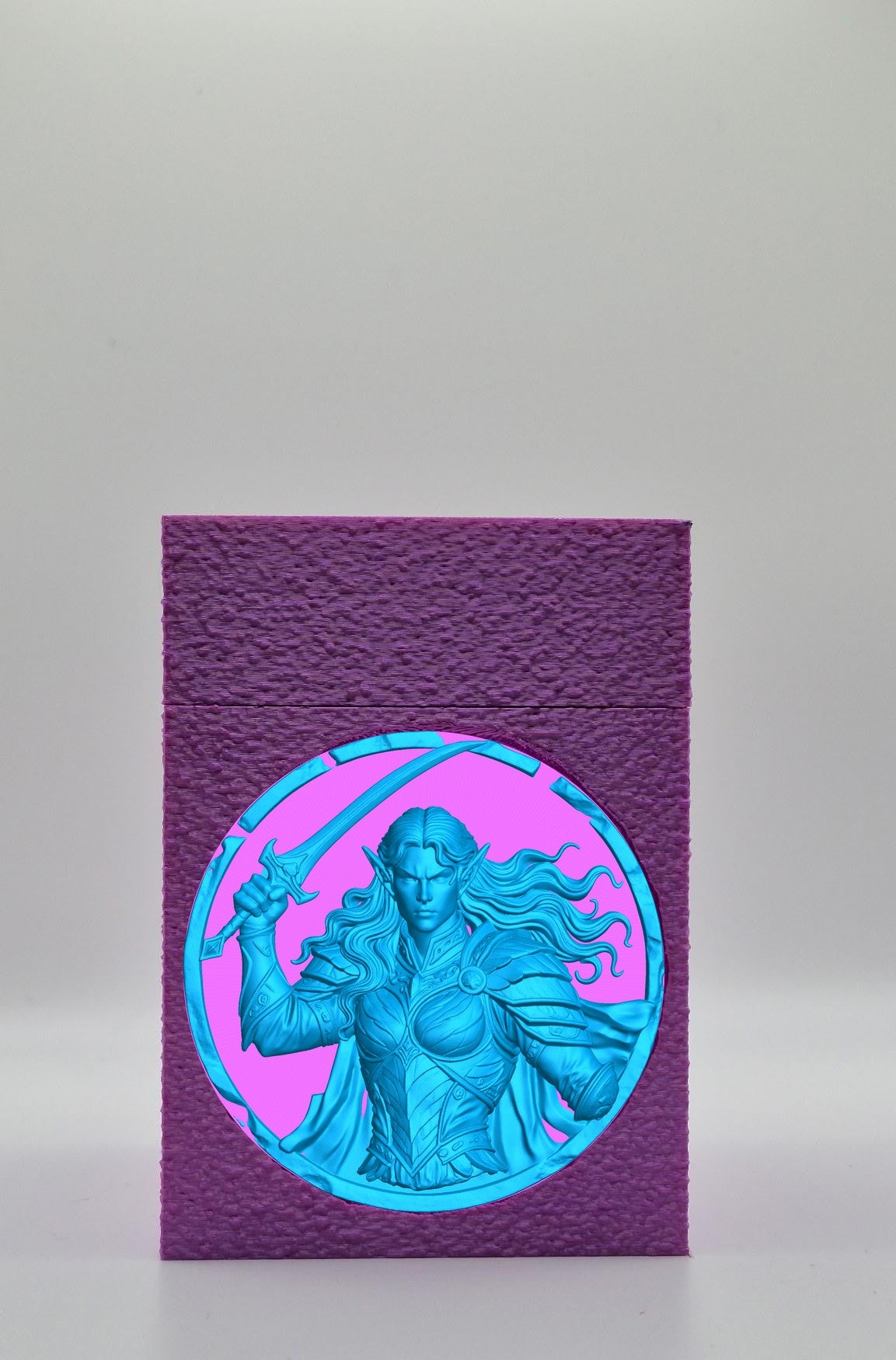 Elvish Warrior Card Box — Purple