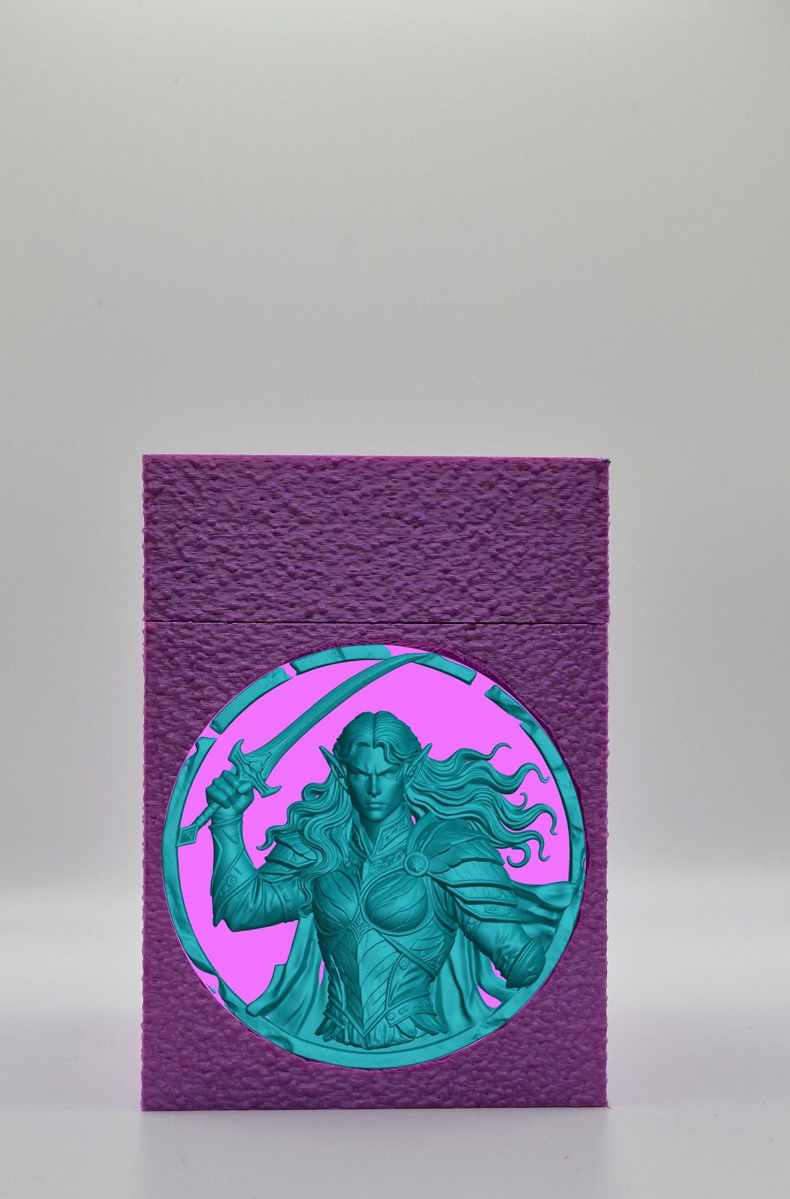 Elvish Warrior Card Box — Purple