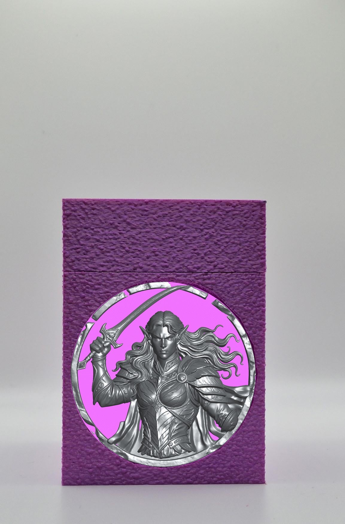 Elvish Warrior Card Box — Purple