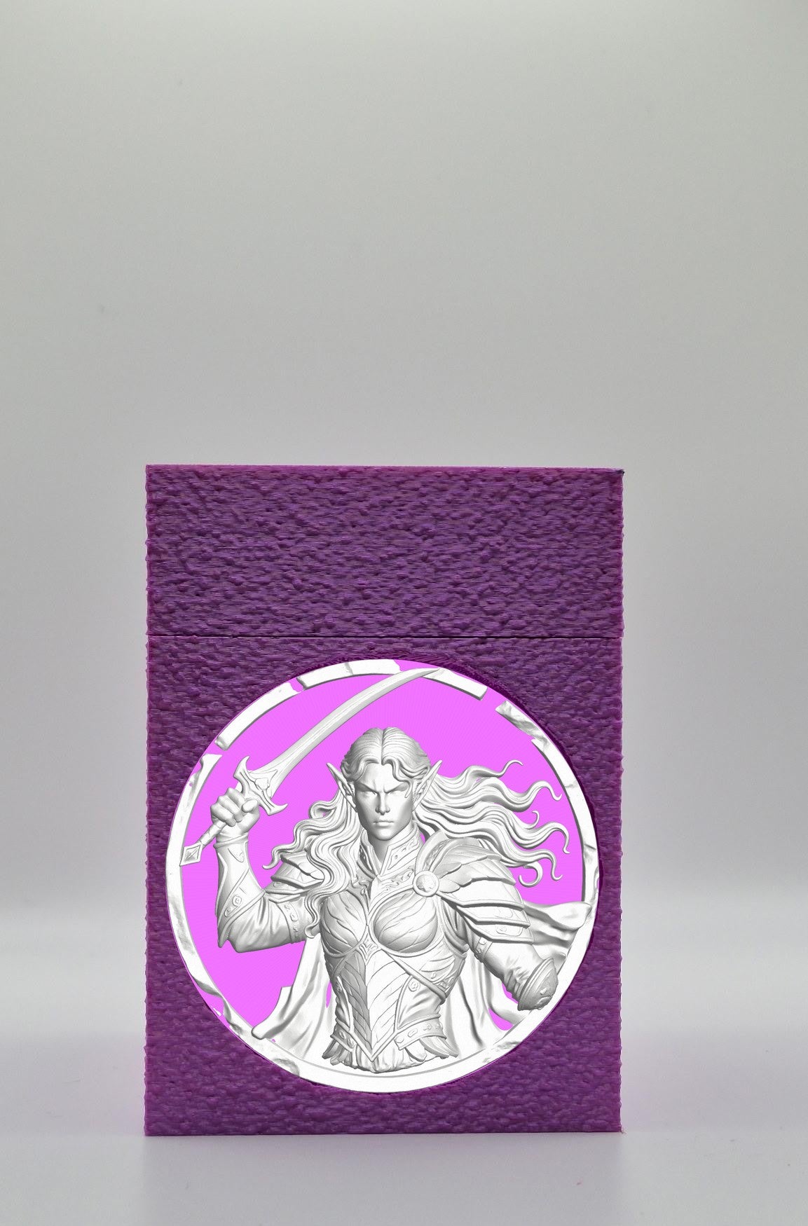 Elvish Warrior Card Box — Purple