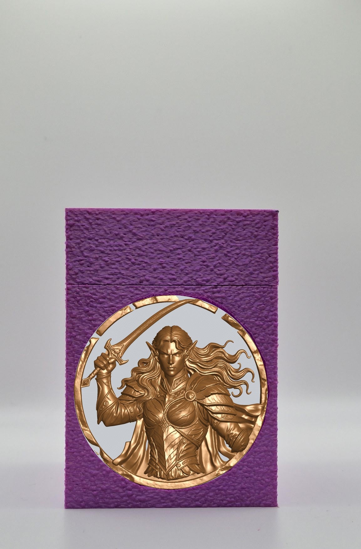 Elvish Warrior Card Box — Purple