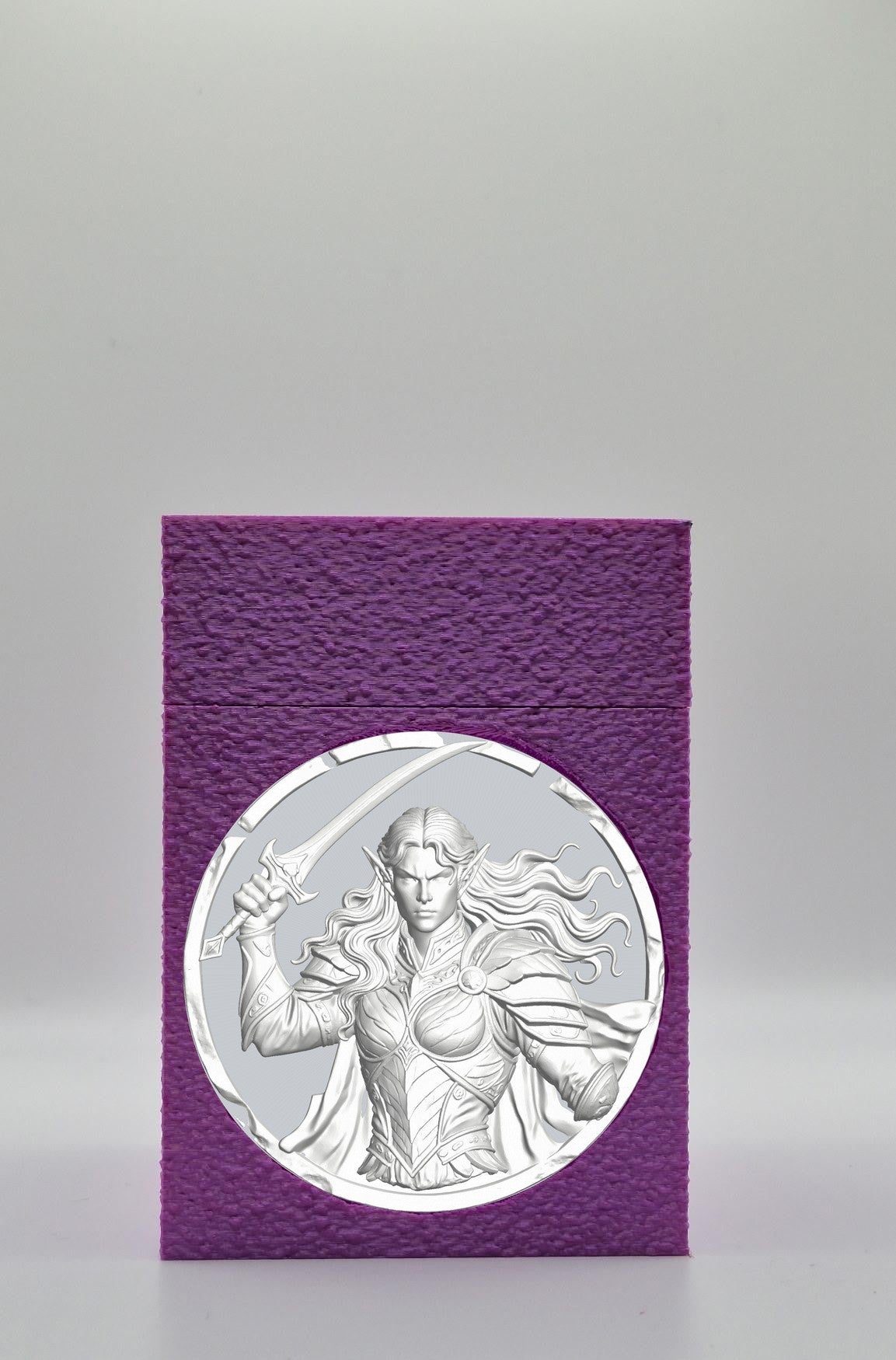 Elvish Warrior Card Box — Purple