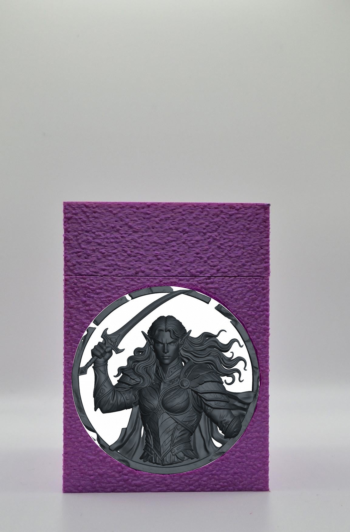 Elvish Warrior Card Box — Purple
