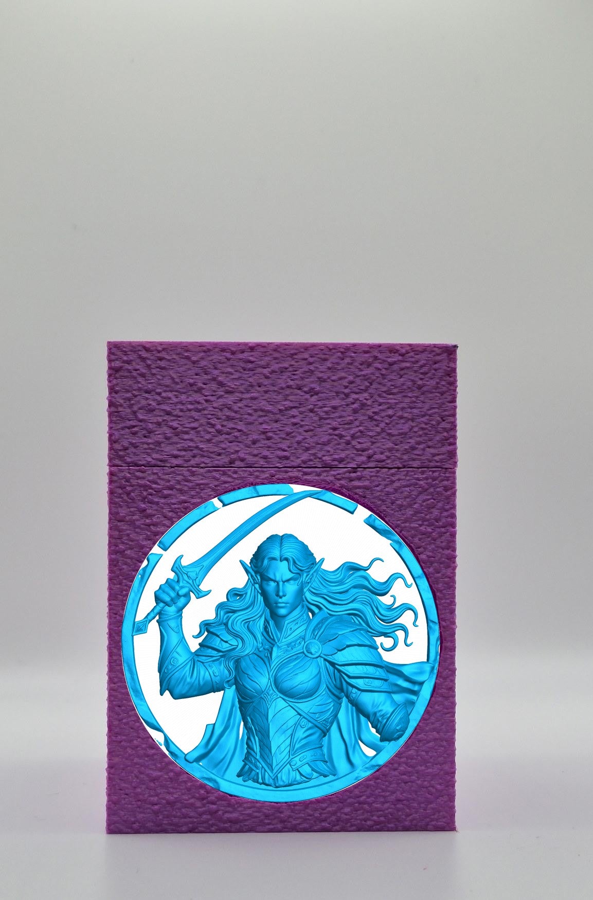 Elvish Warrior Card Box — Purple