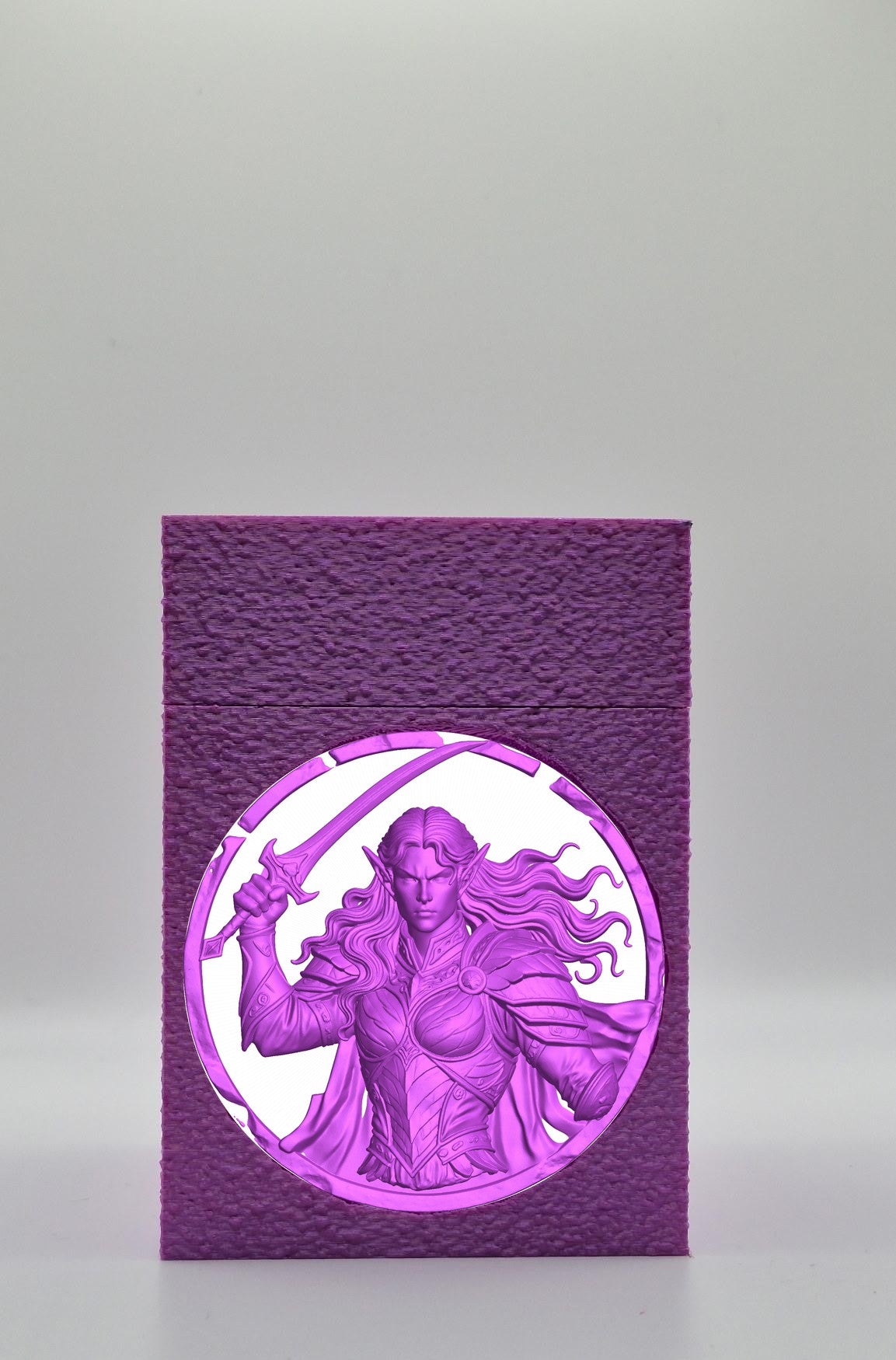 Elvish Warrior Card Box — Purple