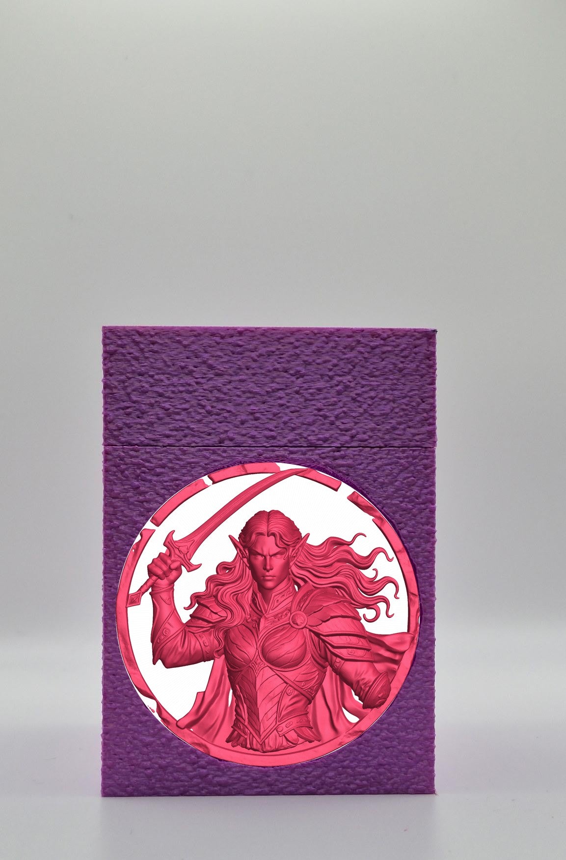 Elvish Warrior Card Box — Purple