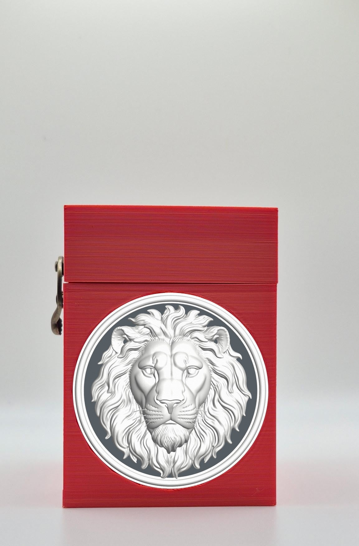 Lion Card Box — Red