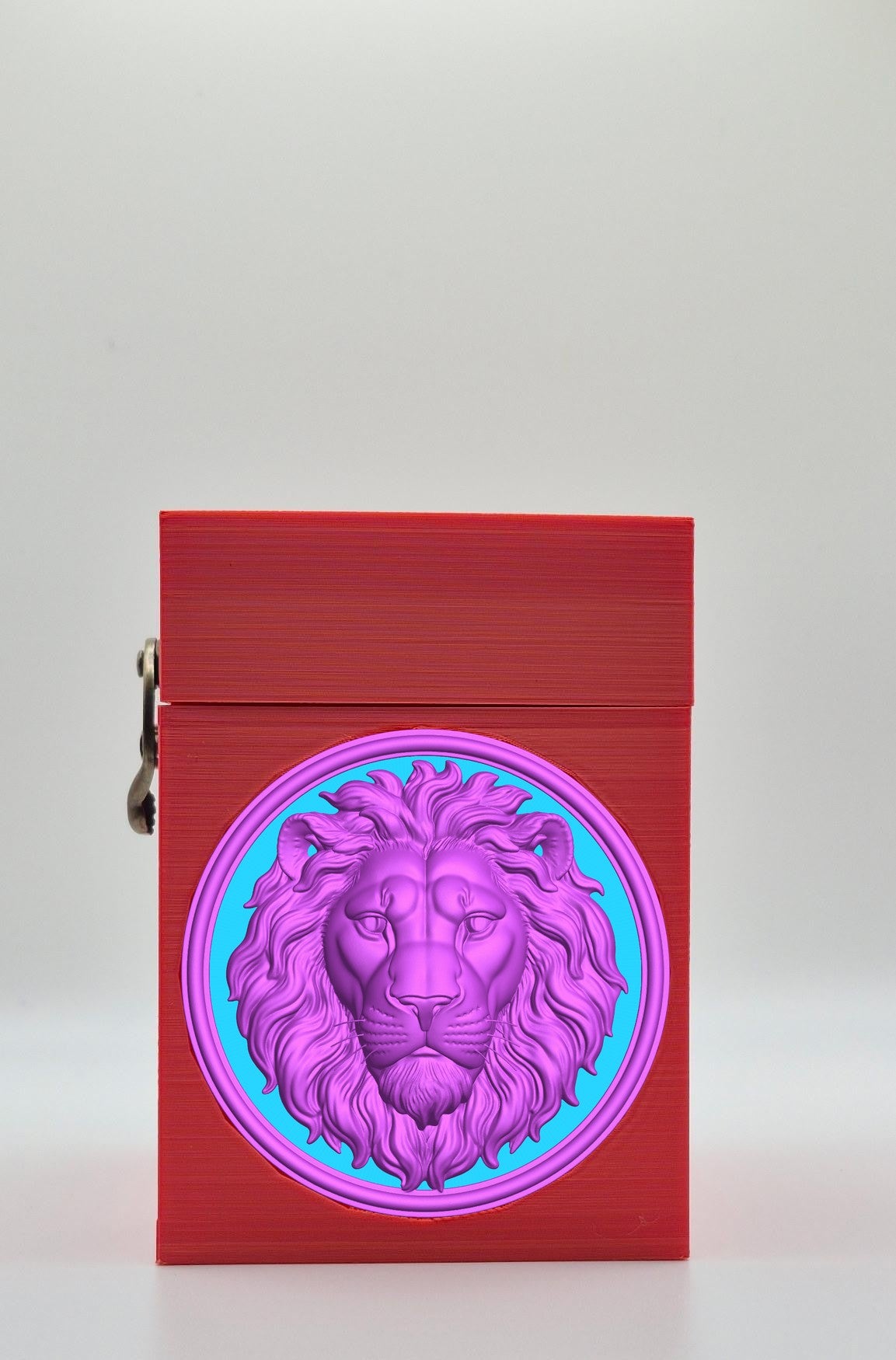 Lion Card Box — Red
