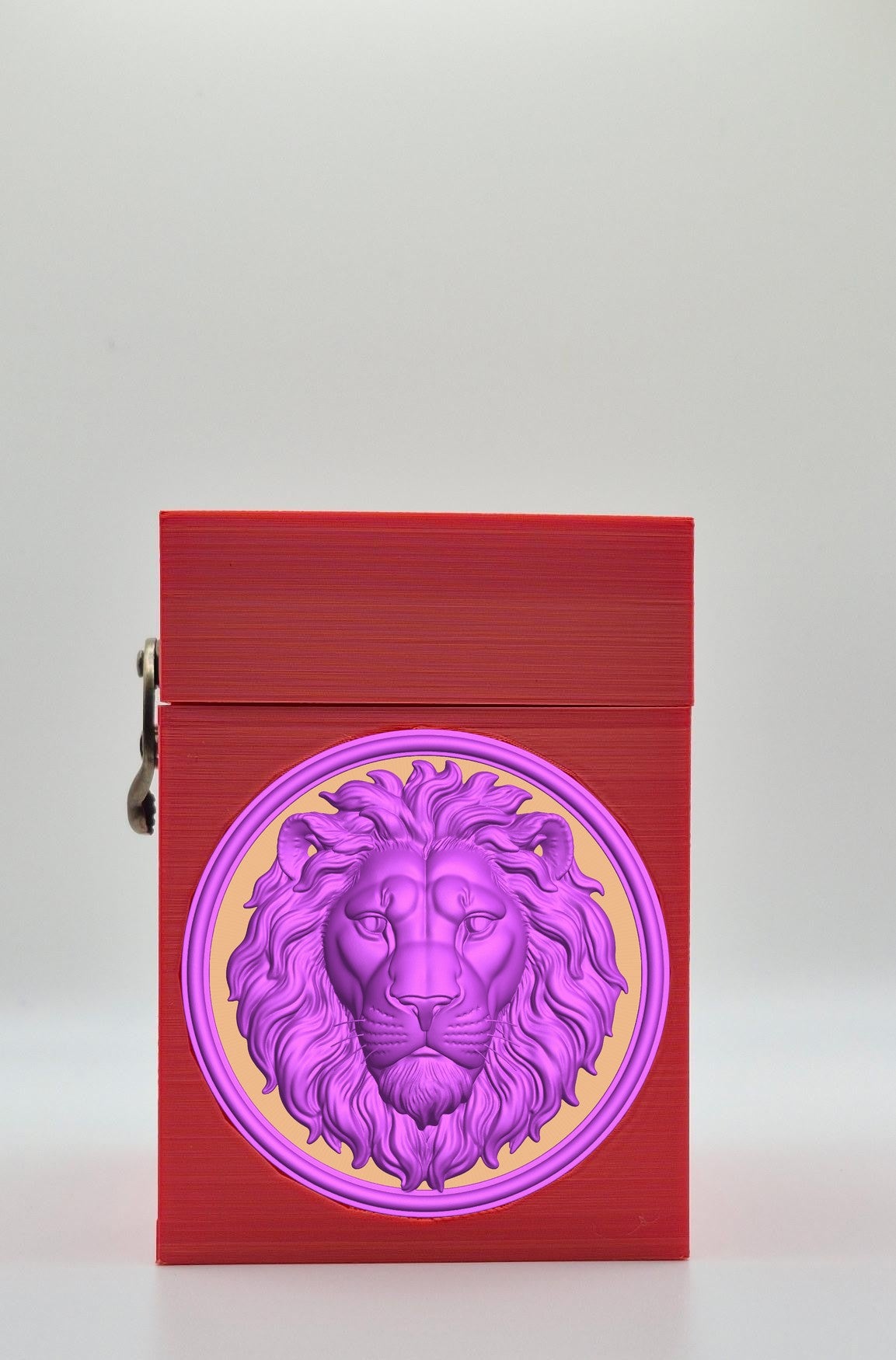 Lion Card Box — Red