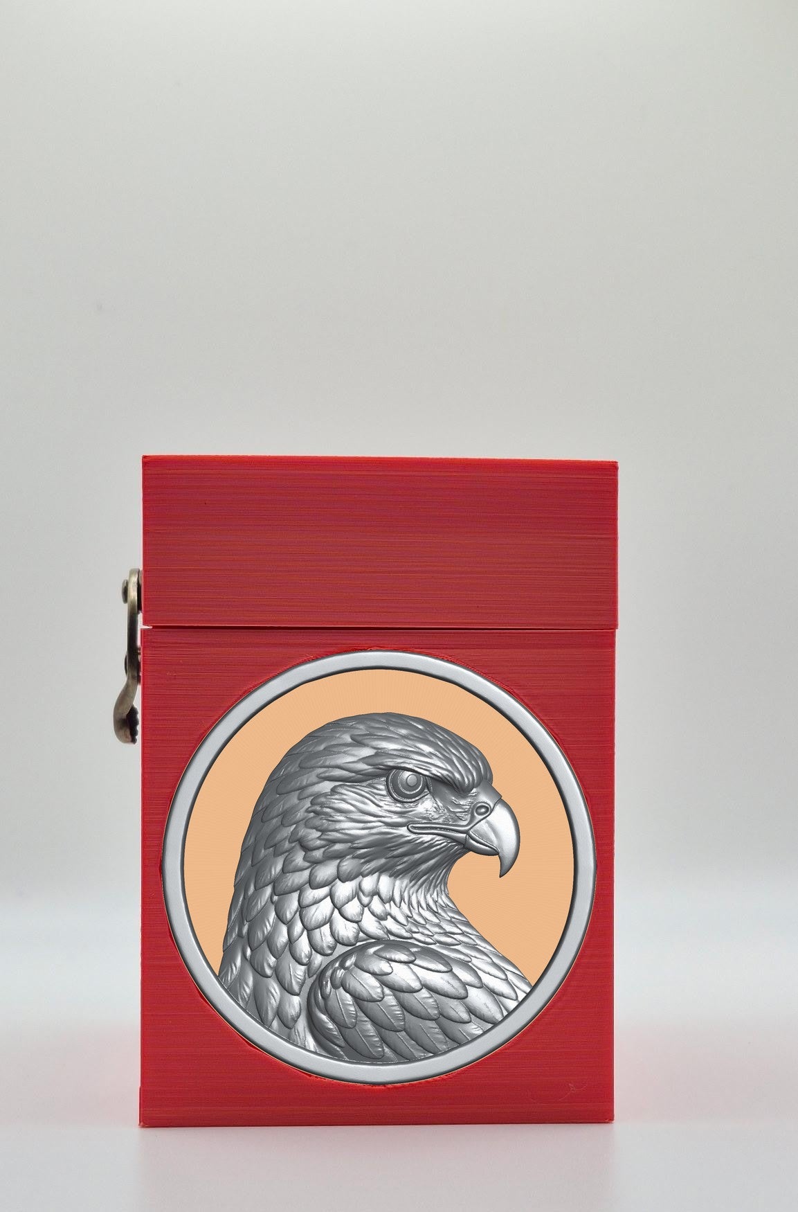 Eagle Card Box - Red Plain box with Gold background and Silver medallion