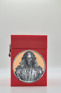 Gothic Vampire Card Box - Red Plain box with Gold background and Silver medallion