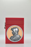 Knight Card Box - Red Plain box with Gold background and Silver medallion