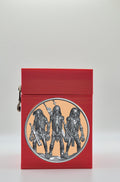 Skeleton Army Card Box - Red Plain box with Gold background and Silver medallion
