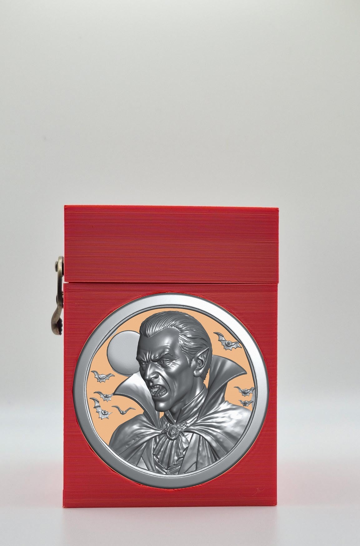 Vampire Card Box - Red Plain box with Gold background and Silver medallion