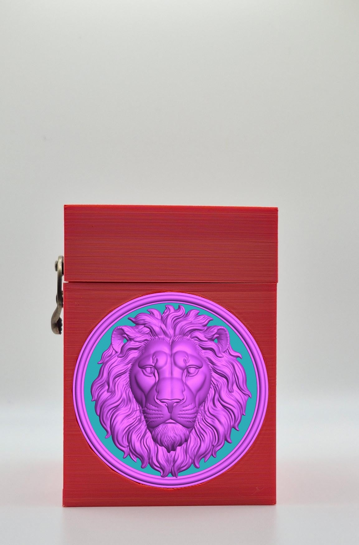 Lion Card Box — Red