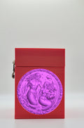 Merfolk Card Box - Red Plain box with Purple background and Purple medallion