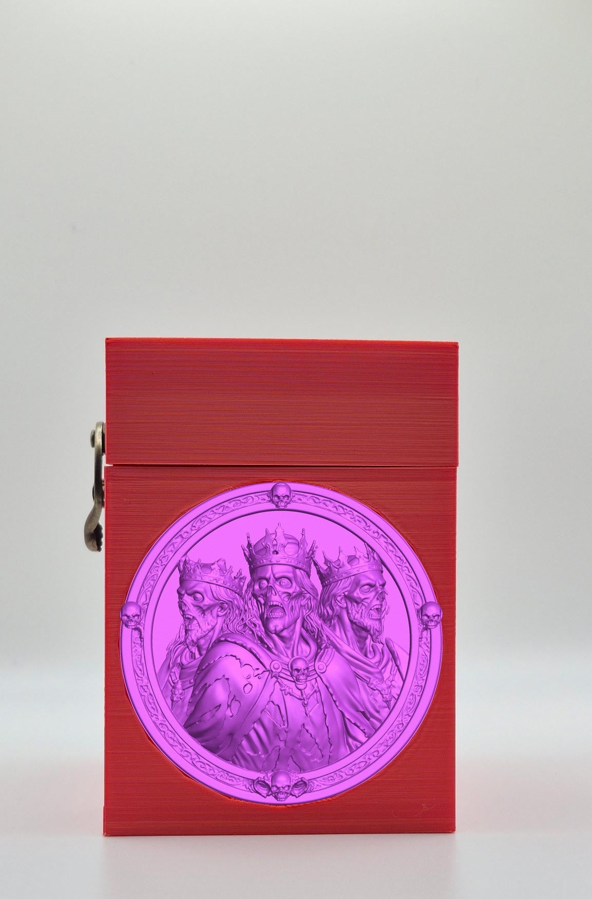 Zombie King Card Box - Red Plain box with Purple background and Purple medallion