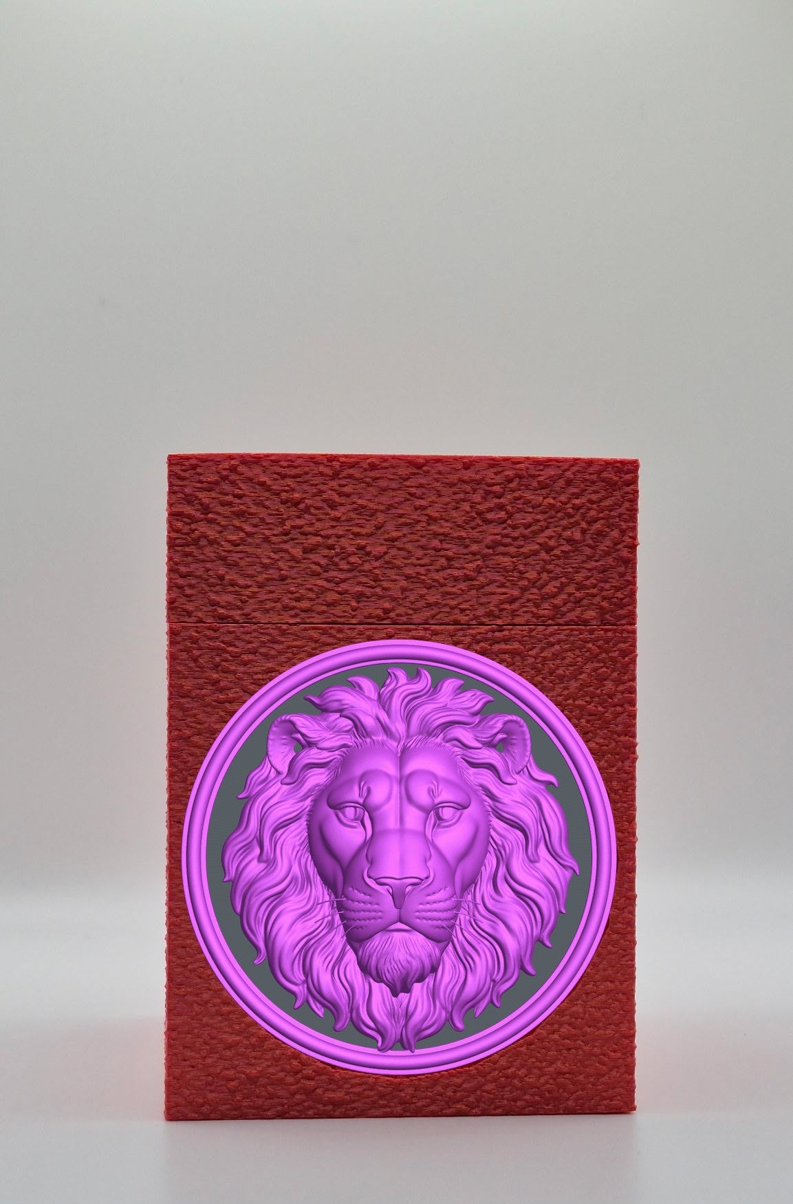 Lion Card Box — Red