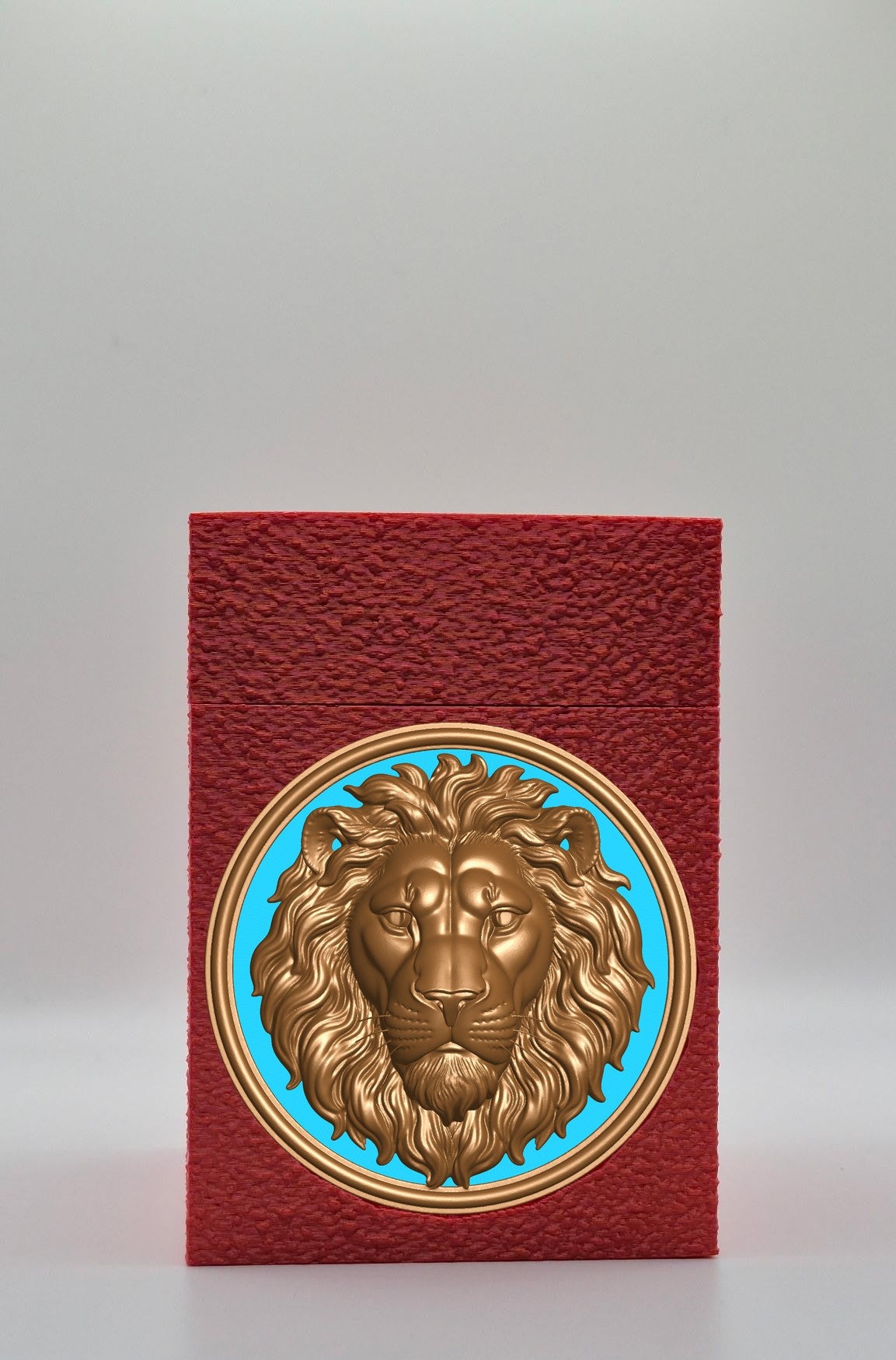 Lion Card Box — Red