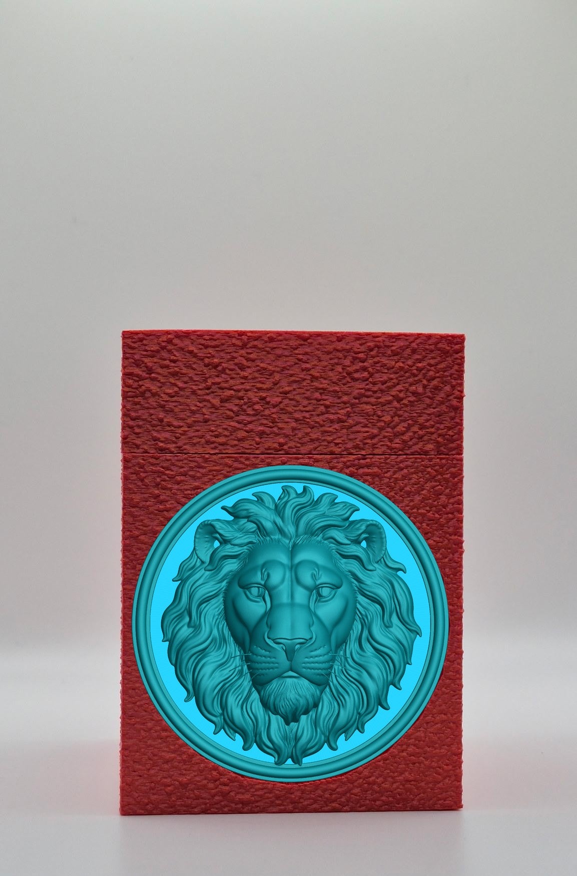Lion Card Box — Red