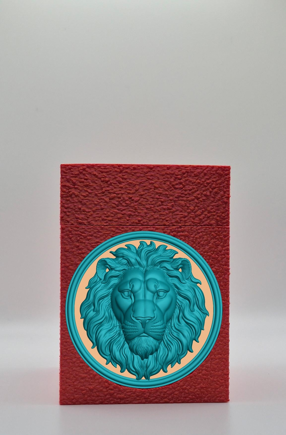 Lion Card Box — Red