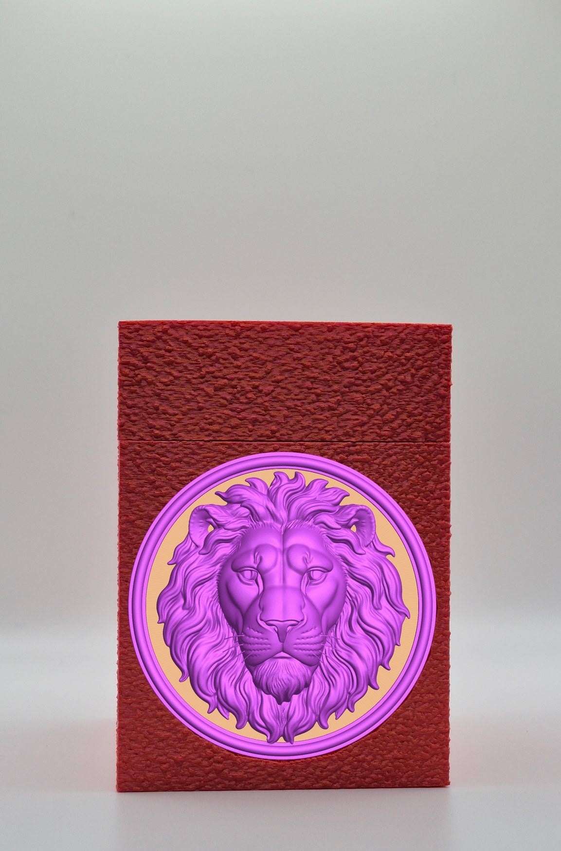 Lion Card Box — Red