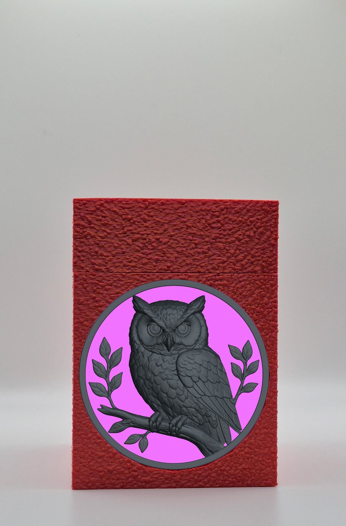 Owl Card Box — Red