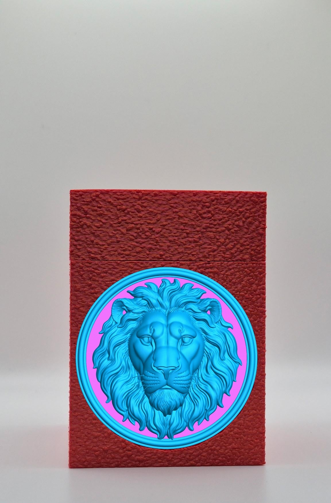 Lion Card Box — Red