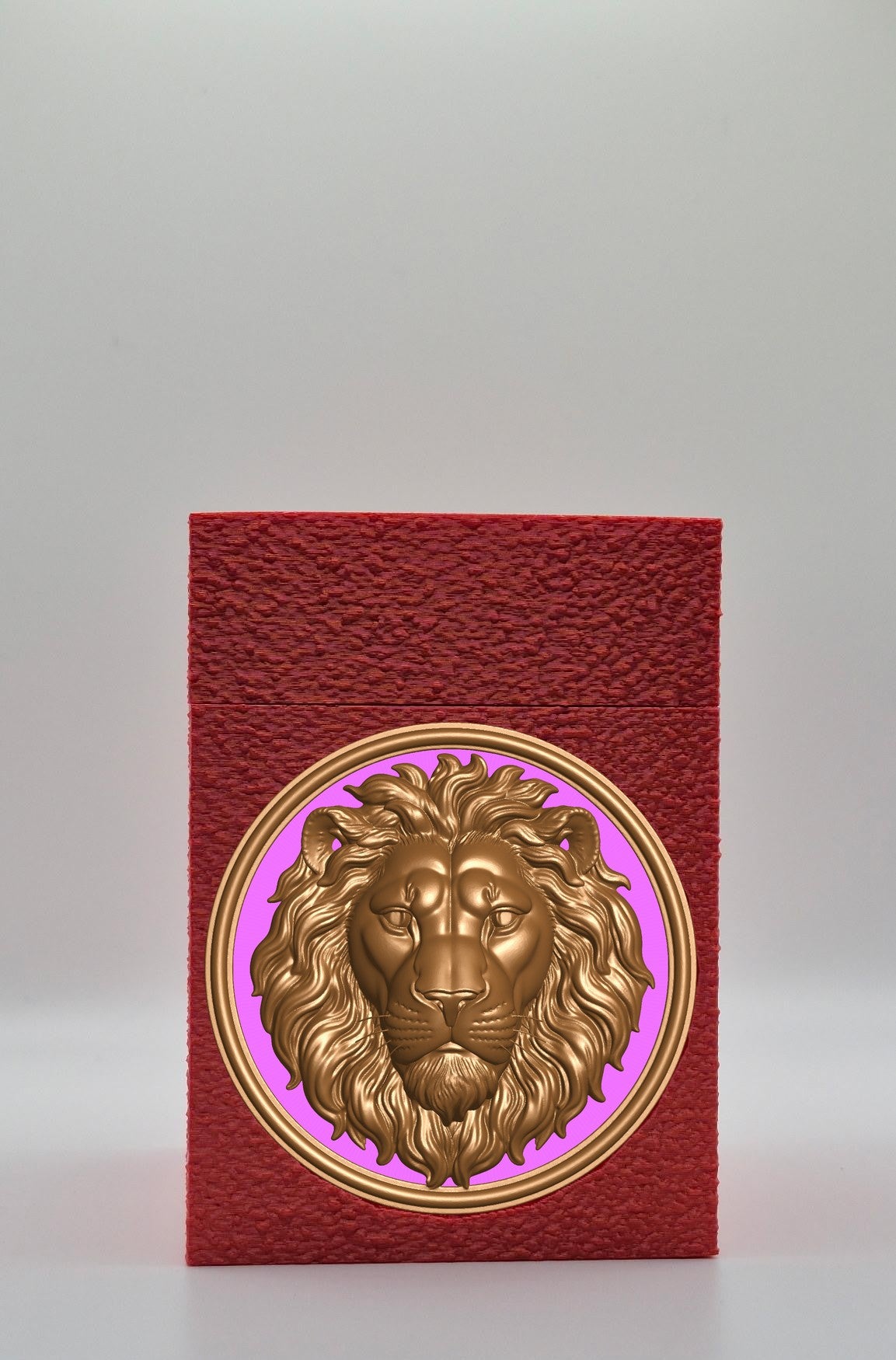 Lion Card Box — Red
