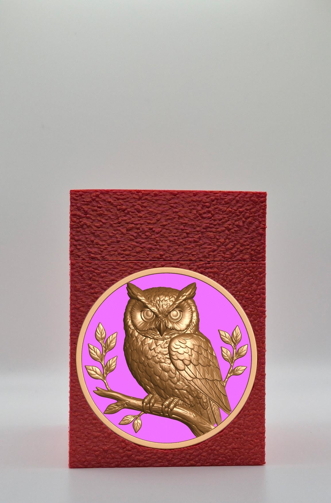 Owl Card Box — Red