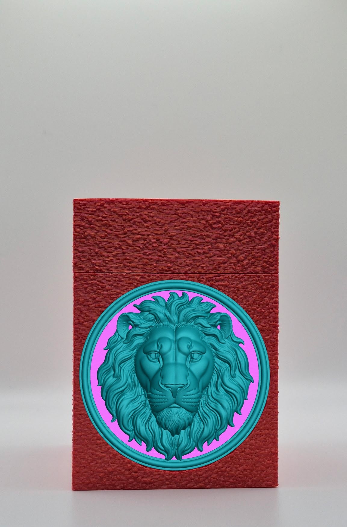 Lion Card Box — Red