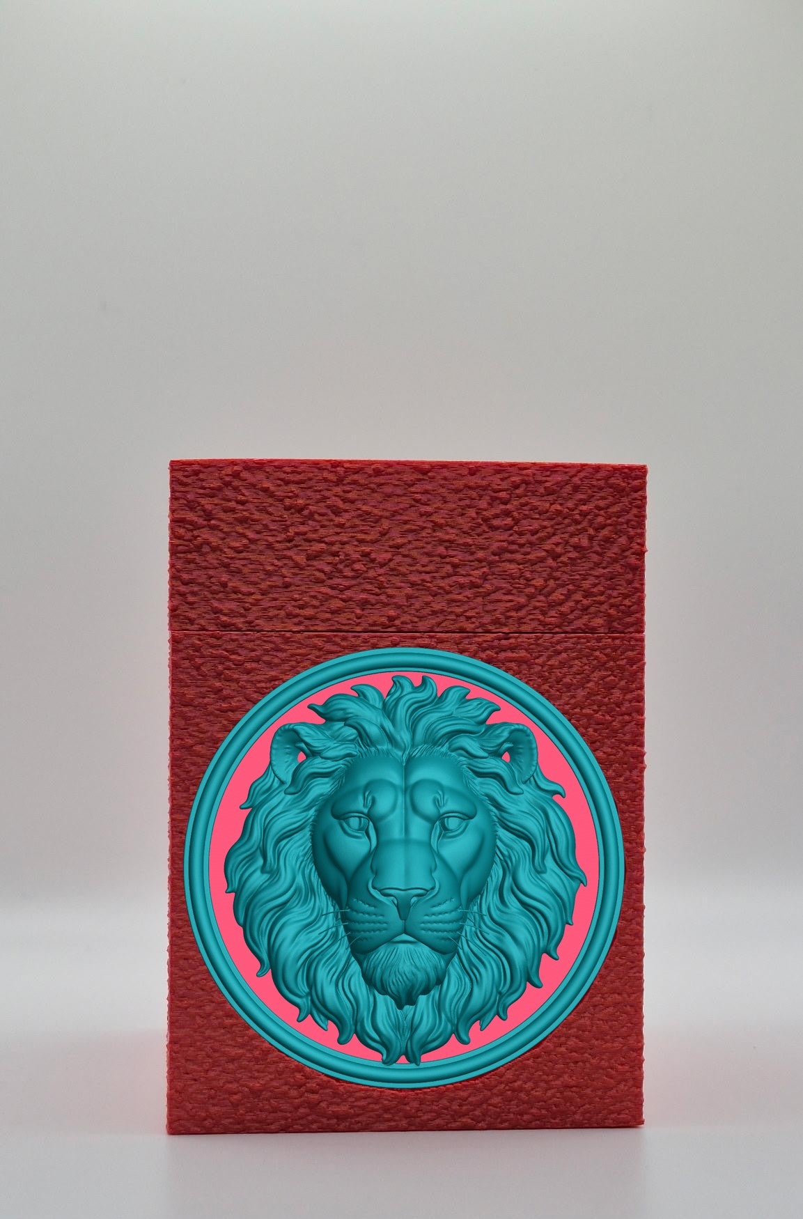 Lion Card Box — Red