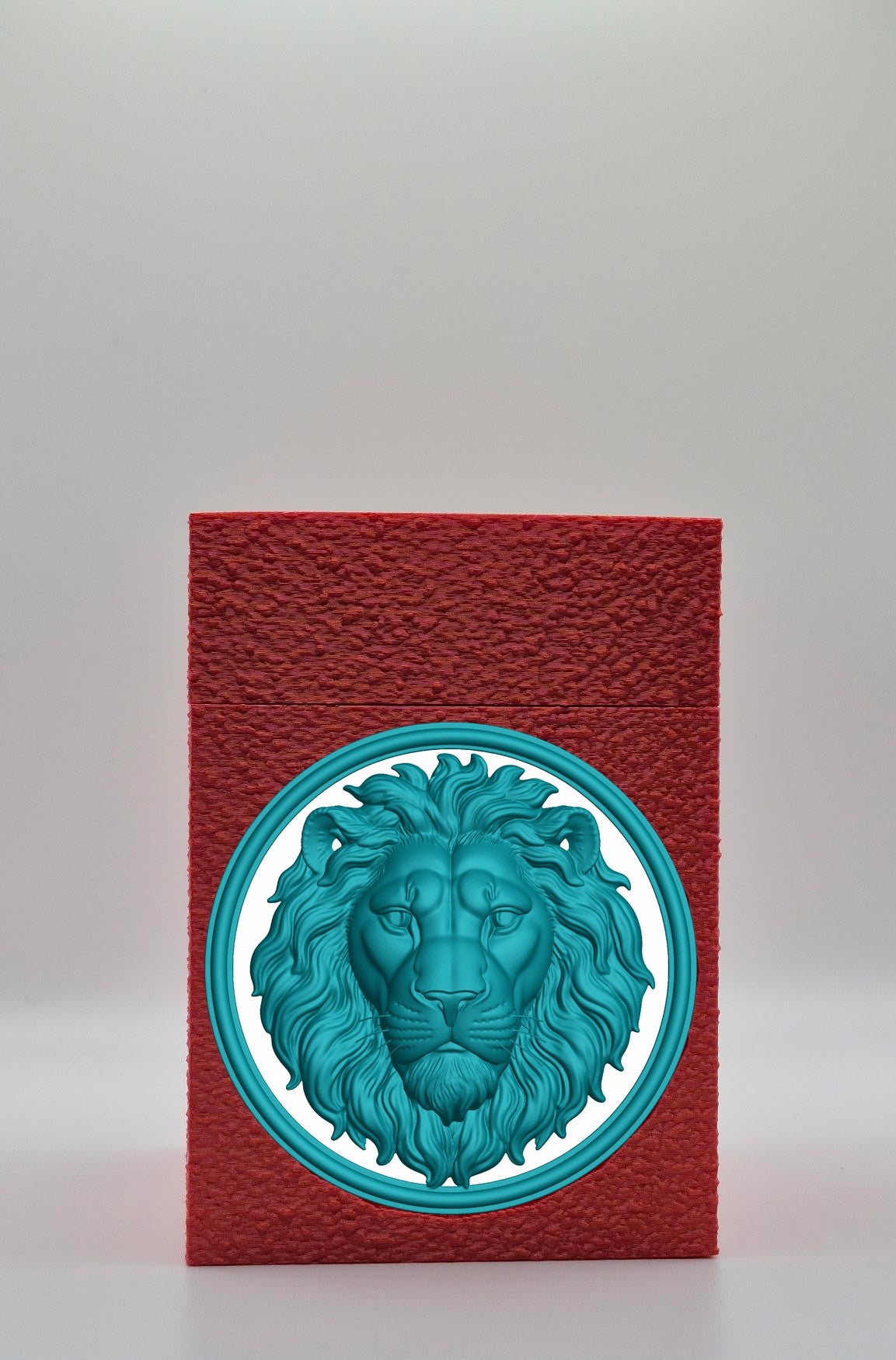 Lion Card Box — Red