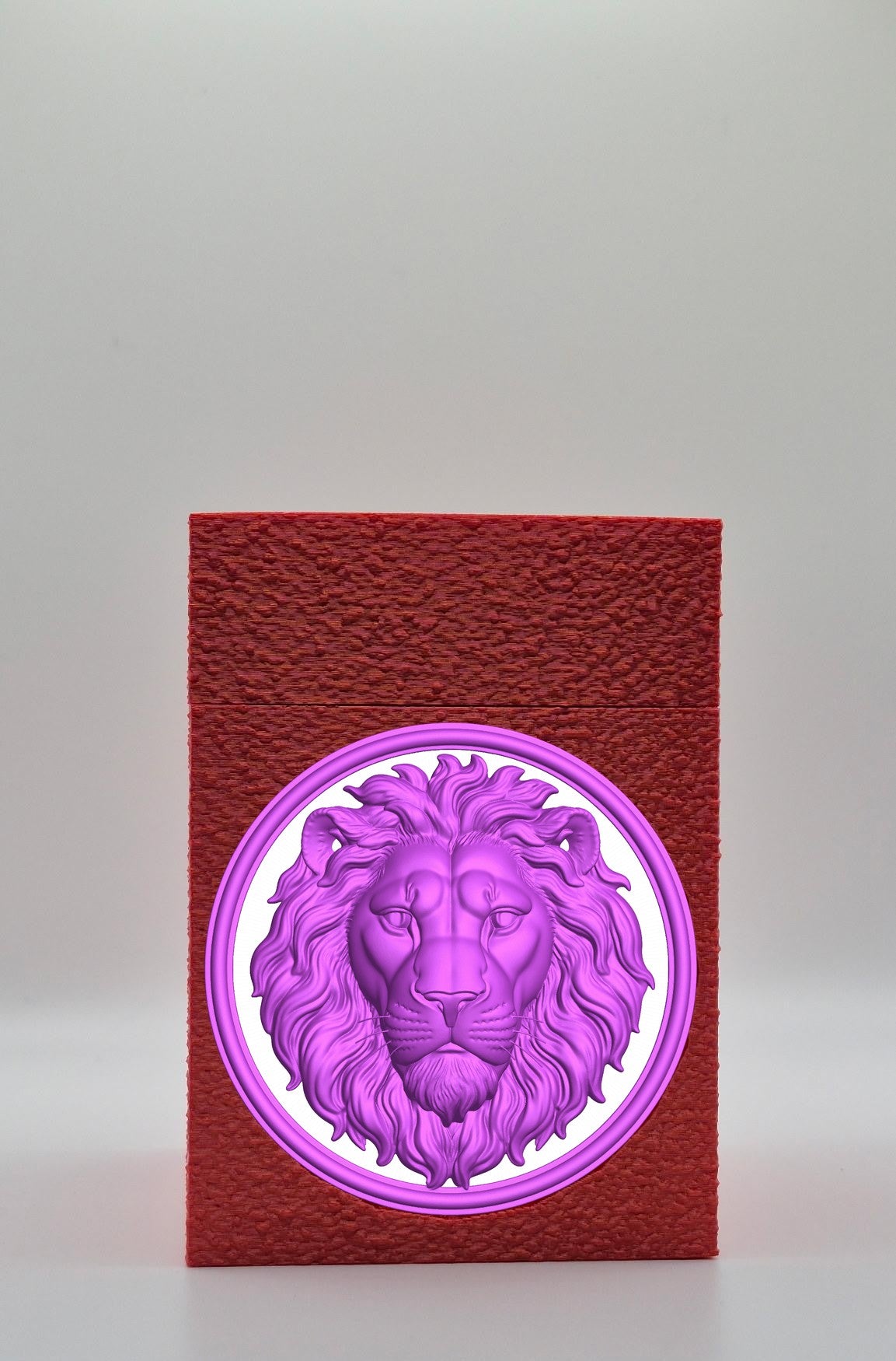 Lion Card Box — Red