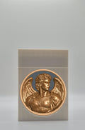 Angel Card Box - White Plain box with Black background and Gold medallion