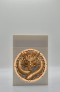 Dragon Card Box - White Plain box with Black background and Gold medallion