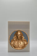 Gothic Vampire Card Box - White Plain box with Black background and Gold medallion