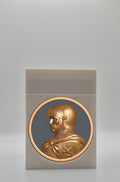 Knight Card Box - White Plain box with Black background and Gold medallion