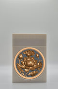 Lotus Card Box - White Plain box with Black background and Gold medallion