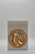 Merfolk Card Box - White Plain box with Black background and Gold medallion