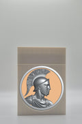 Spartan Card Box - White Plain box with Gold background and Silver medallion