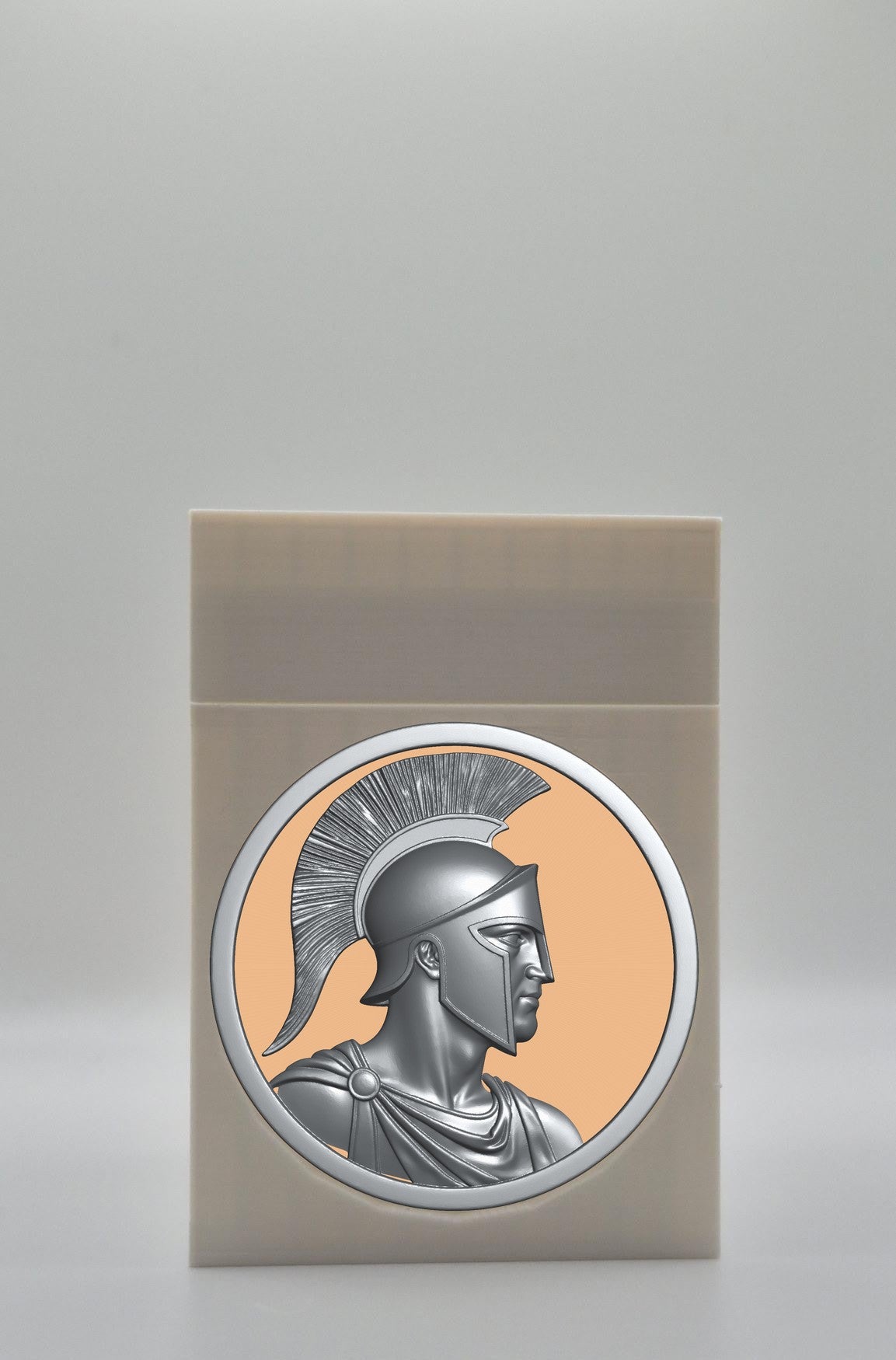 Spartan Card Box - White Plain box with Gold background and Silver medallion