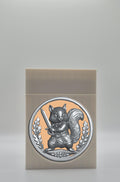 Squirrel Card Box - White Plain box with Gold background and Silver medallion