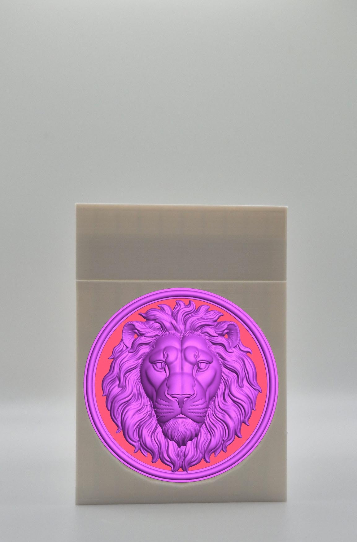Lion Card Box — White