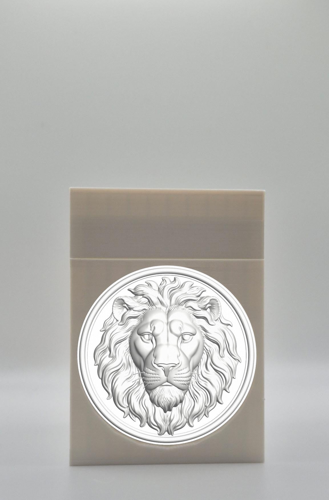 Lion Card Box — White