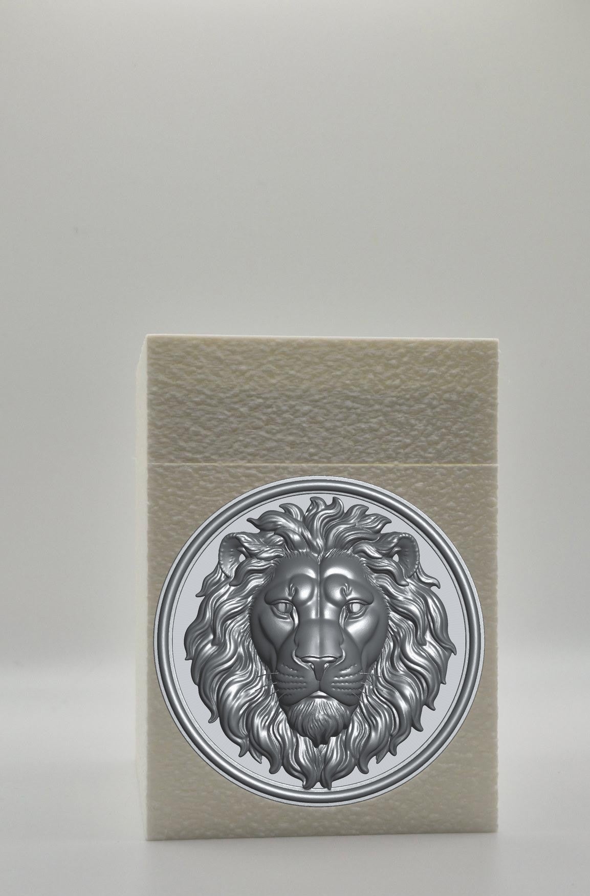 Lion Card Box — White